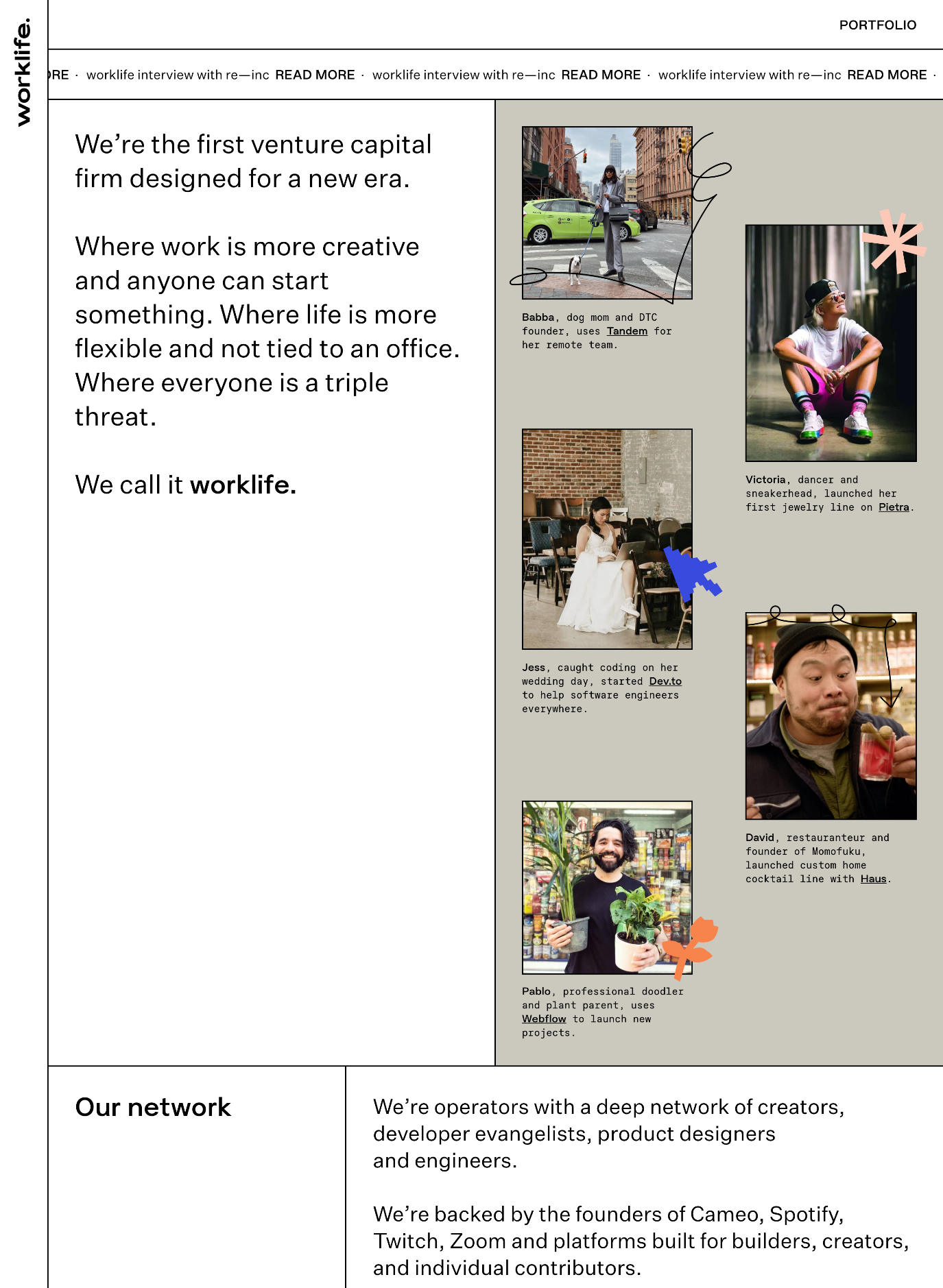 screenshot of Worklife website